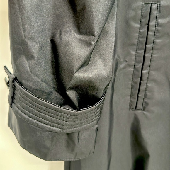 Vintage Mervyn’s Lined Black Trench Coat Gen X punk  whimsy goth 14 - Picture 12 of 16